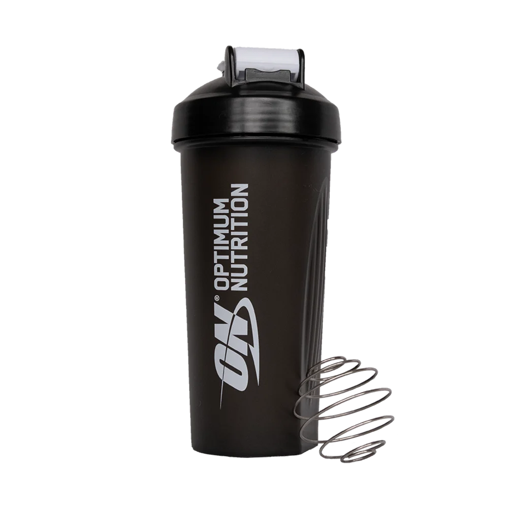 Optimum Nutrition Shaker Plus 600 ml – priesvitná čierna