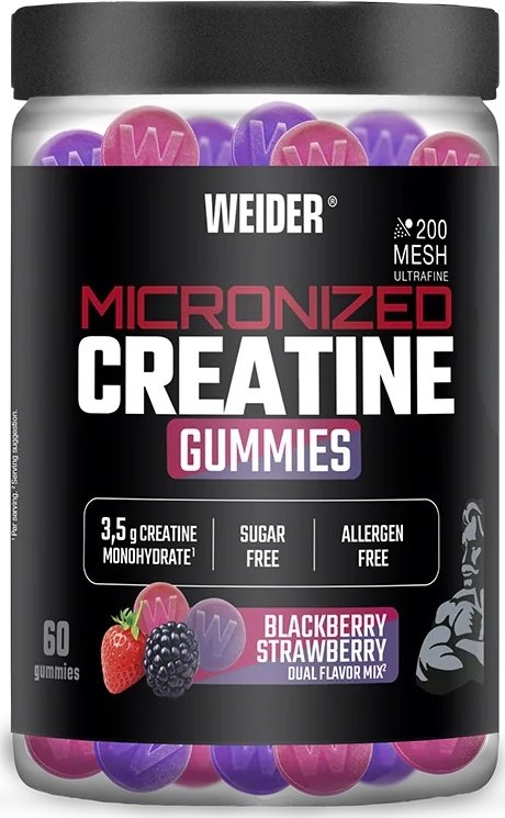 Weider Micronized Creatine Gummies 60 ks – jahoda & malina
